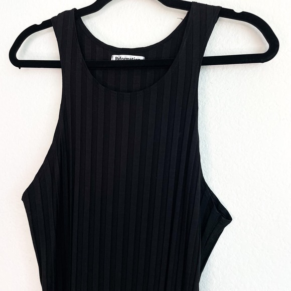 Reformation Black Mel Ribbed Dress - Picture 6 of 8